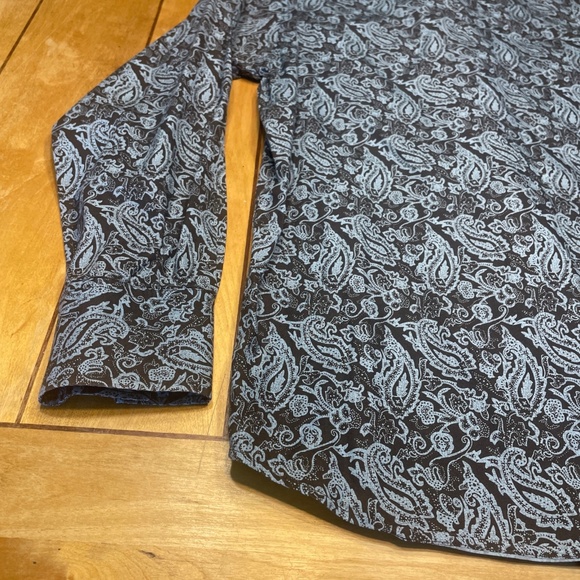 Panhandle Slim Pearl Snap Button Shirt Sawtooth Pockets Size Large Paisley Print - Picture 15 of 16